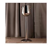 Bar Accessories Champagne Bucket with Stand, Stainless Steel Double Wall Wine Chiller with Carrying Handle, Ice Buckets for Parties Festival Bar Outdoor or Indoor Use, 5L （Silvery） for Parties