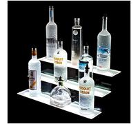 Bar Accessories for Home Pub and Man Cave | Three Tier LED RGB Colour Changing Whiskey Shelf Alcohol Bottle Display | Stand Shelves for Displaying Spirits Liquor Beer Wine | Includes Remote Control