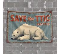 Bar Accessories for Man Cave Endangered Polar Bears: Save The Arctic Ecosystem Today! Tapestry Door Decorations for Bedroom Aesthetic Room Decor(75X100CM)