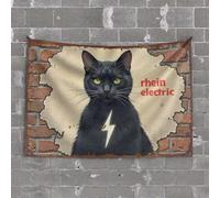 Bar Accessories for Man Cave Rhein Electric: The Power of Black Cats Unleashed! Tapestry Tapestry for Men Wall Tapestry Large(100X150CM)