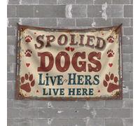 Bar Accessories for Man Cave Spotted Paws: Live Her, Spoiled Dogs Here Tapestry Door Decorations for Bedroom Aesthetic Room Decor(75X100CM)