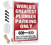 Bar Accessories for Man Cave World's Greatest Plumber Parking Only Tin Sign Funny Office Decor Indie Room Decor (Size : 20X30CM)
