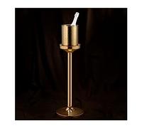Bar Accessories Hammered Ice Bucket with Stand, Large Stainless Steel Floor Standing Cooler for Beer, Wine Chiller, Outdoor or Indoor Use for Parties(Silver)
