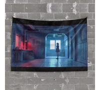 Bar Accessories Man Cave A Person Stands in A Dimly Lit Room Tapestry Tapestry for Men Aesthetic Stuff(75X100CM)