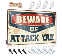 Bar Accessories Man Cave Beware Of Attack Yak Sign Tin Sign Decor Bar Mirrors For Man Cave(30X40CM)