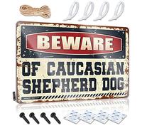 Bar Accessories Man Cave Beware of Caucasian Shepherd Dog Tin Sign Bar Decor for Home Funny Door Signs ( Size : 20X30CM )