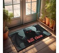 Bar Accessories Man Cave Dark Wings Of Evil: The Fiery Warning Doormat Room Stuff Fall Decor Outdoor(50X80CM)