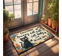 Bar Accessories Man Cave Floral Warning: Busy Cat Lady Lives Here! Doormat Room Stuff Fall Decor Outdoor(50X80CM)