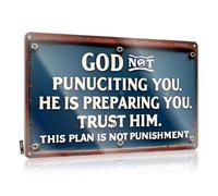 Bar Accessories Man Cave God Not Punuciting You. He Is Preparing You. Trust Him. This Plan Is Not Punishment Tin Sign Beer Signs For Bar Home Bar Decor(20X30CM)