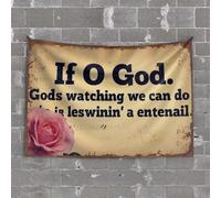 Bar Accessories Man Cave If God is Watching, We Can Do Less Winning and More Entenail. Tapestry Stuff for Your Room Bedroom Decor Aesthetic(75X100CM)