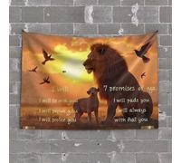 Bar Accessories Man Cave The Lion's Promises at Sunset Tapestry Small Wall Tapestry Tapestry for Bedroom Aesthetic(100X150CM)