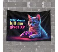 Bar Accessories Man Cave What Doesn't Kill Me Gives Xp Tapestry Tapestry for Men Aesthetic Stuff(100X150CM)