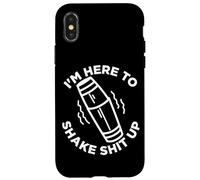 Bar Alcohol I'm Here To Shake it Up Funny Quote Bartender Case for iPhone X/XS
