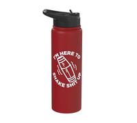 Bar Alcohol I'm Here to Shake it Up Funny Quote Bartender Stainless Steel Insulated Water Bottle