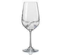 Bar Amigos Set Of 6 Turbulence Deluxe Bohemian Crystal Wine Glasses Decanting Special Unique Wave Design For Better Aeration 550Ml