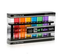 Bar Amigos Test Tube Shooters And Rack Shot Drinking Gift Set - Set Of 6