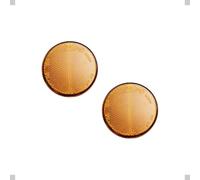 BAR AUTOTECH Screw-on Side Reflectors M6 Self-tapping Mount Type for Motorcycle, Bicycle, E-Bike (Round - Amber, 2.36 inch, 2Pcs)
