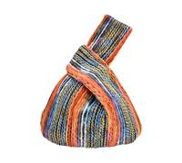 BAR AUTOTECH Stylish Cotton Japanese Pattern Wrist Bag Sleeve Knot Pouch Portable Canvas Tote Purse for Female, Women, Cotton Weave Symphony, Woven Cotton-Wool