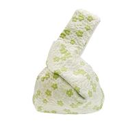 BAR AUTOTECH Stylish Cotton Japanese Pattern Wrist Bag Sleeve Knot Pouch Portable Canvas Tote Purse for Female, Women, Little Green Flower, Brocade Fabric