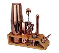 Bar Bartender Tool Kit Measures 10-Piece Boston Shaker Set Stainless Steel Bartender Kit with Stand Bar Tools for Home Cocktail Muddler(B)