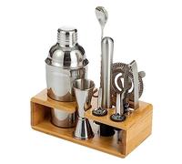 Bar Bartender Tool Kit Measures 10 Piece Cocktail Making Set with Display Stand for Home Bar Stainless Steel Tool Cocktail Muddler(350ml)