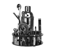 Bar Bartender Tool Kit Measures 20PCS Cocktail Shaker Set Bartender Kit with Stand Drink Recipe Professional Stainless Steel Cocktail Muddler(B)