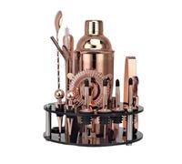 Bar Bartender Tool Kit Measures 20PCS Cocktail Shaker Set Bartender Kit with Stand Drink Recipe Professional Stainless Steel Cocktail Muddler(A)
