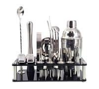 Bar Bartender Tool Kit Measures 23-Piece Cocktail Shaker Set of Stainless Steel Ice Stand for Mixed Drinks Martini Bar Tools Cocktail Muddler(350ml)