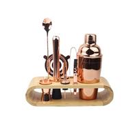 Bar Bartender Tool Kit Measures Stainless Steel Mixer Set Bartender Shaker Cup Complete 10-Piece with Wooden Frame Cocktail Muddler(750ML)