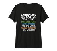 Bar Bartending 101 Preschool Rules Bar Rules Quote Bartender Premium T-Shirt