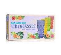 Bar Bespoke Glass Tiki Highball Drinking Cup 4 Pack 450ml