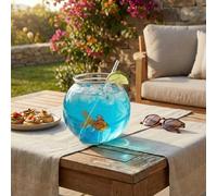 Bar Bespoke Goldfish Cocktail Bowl | 1L Borosilicate Fishbowl Glass with 3D Goldfish Sculpture | Novelty Cocktail & Party Drink Bowl