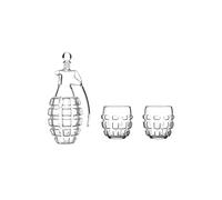 Bar Bespoke Grenade Glass Decanter Set - Clear Bar Bespoke Clear