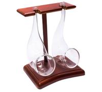 Bar Bespoke Set Of 2 Pipe Sipping Glasses With Wooden Stand 75Ml
