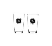 Bar Bespoke Set of 2 Sports Fan Pool Ball Pint Glass 400ml - Clear Bar Bespoke Clear