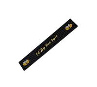 Bar Buddy Rubber Bar Mat Runner | 60cm x 10cm x 1cm | Premium Counter Top Spill Mat for Glassware | Home Bar Man Cave | Non-Slip black PVC | Beer and Cocktail drinks | Eat Sleep Repeat