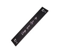Bar Buddy Rubber Bar Mat Runner | 60cm x 10cm x 1cm | Premium Counter Top Spill Mat for Glassware | Home Bar Man Cave | Non-Slip black PVC | Beer and Cocktail drinks | Keep Your Gin Up