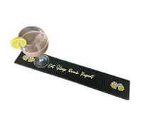 Bar Buddy Rubber Bar Mat Runner | 60cm x 10cm x 1cm | Premium Counter Top Spill Mat for Glassware | Home Bar Man Cave | Non-Slip black PVC | Beer and Cocktail drinks | Eat Sleep Repeat
