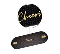 Bar Buddy Rubber Bar Mat Runner | 60cm x 20cm x 1cm | Premium Counter Top Spill Mat for Glassware | Home Bar Man Cave | Non-Slip black PVC | Beer and Cocktail drinks | Cheers