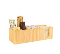 Bar Caddy, Bar Organiser, Bar Tidy, Wooden Cocktail Napkin Holder Straw Holder
