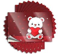 Bar Cart Decor Helmet Decal - A Cute White Bear Holding A Red Heart Big Durable Sticker Easy Apply for Standing Decor(12X18CM)