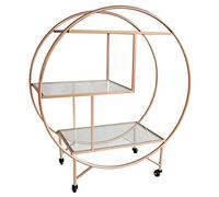 Bar Cart Drinks Trolley Halo Serving Table On Caster Wheels Rose Gold Storage Shelving, 3 Shelves, Art Deco, 30's Styles, Furniture, Vintage, Side-table, Tea Party, Modern