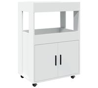 (white) vidaXL Bar Cart Kitchen Trolley Rolling Cart Serving Cart Engineered Wood
