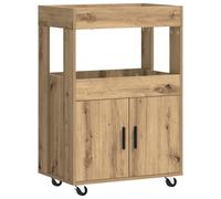 (white) vidaXL Bar Cart Kitchen Trolley Rolling Cart Serving Cart Engineered Wood