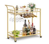 Bar cart with mirrored shelves