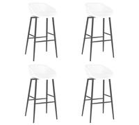 vidaXL Bar Chairs 4 pcs White, White