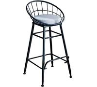 Bar Chair Bar Stools Dressing Table Stool Wrought Iron Bar Chair High Stool For Kitchen Breakfast Chair Kitchen Counter Barstool(Black)