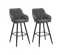 Set of 2 Bar Chairs DARIEN Grey