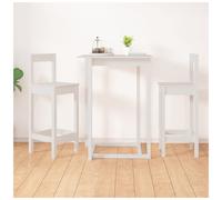 Bar chair white solid pine 40x41.5x112cm backless stool set 2pcs counter