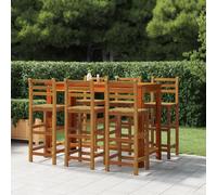 Bar Chairs 2pc Solid Acacia Wood Natural 42x36x110cm 75cm Seat Height Backrests